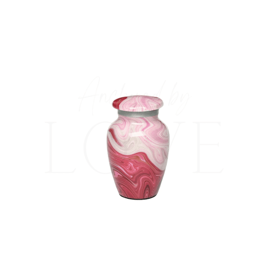 Alloy Classic Cremation Keepsake Urn Red and Pink - Anchored by Love