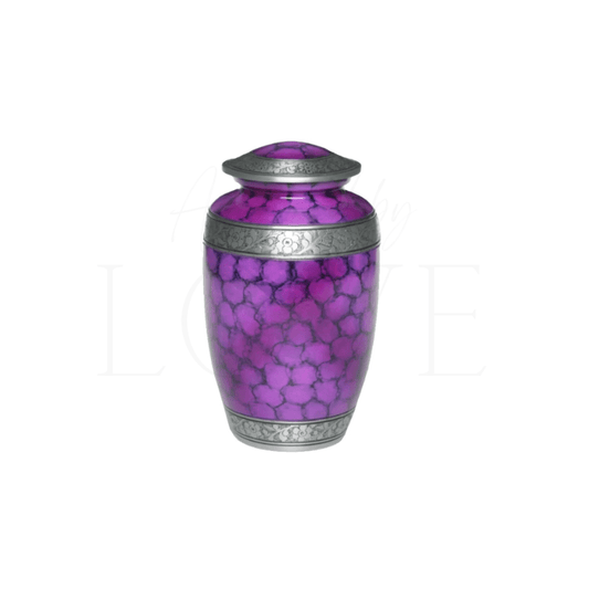 Alloy Purple Urn with Floral Band - Anchored by Love