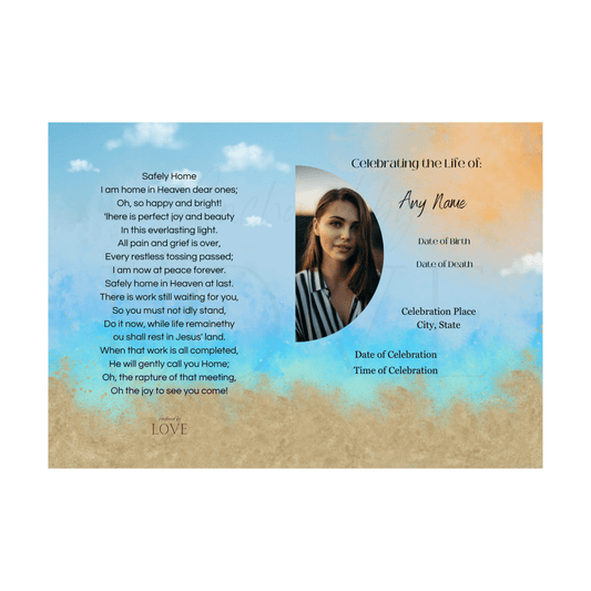Beachy Funeral Program - Anchored by Love