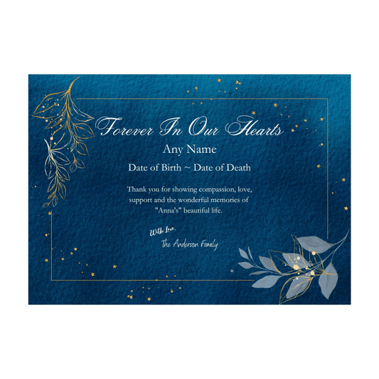 Blue Elegant Thank You Card - Anchored by Love