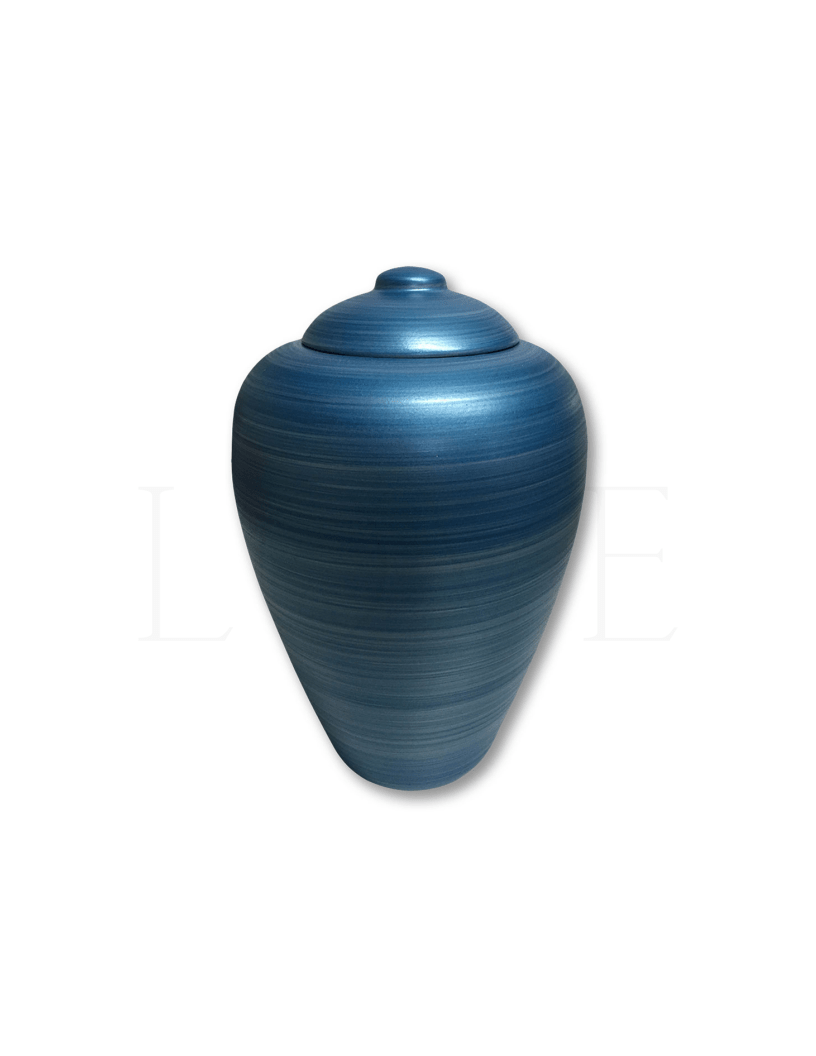 Classic Sand & Gelatin Urn - Blue Swirls - Anchored by Love