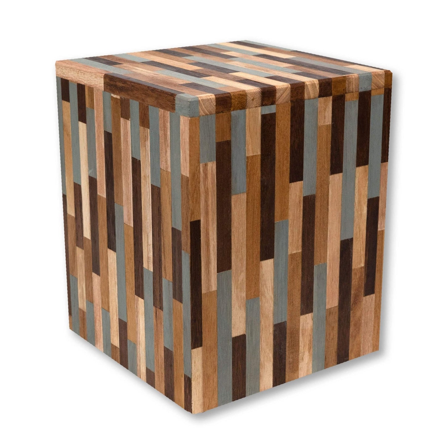 Mosaic Repurposed Traditional Wood Urn - Anchored by Love