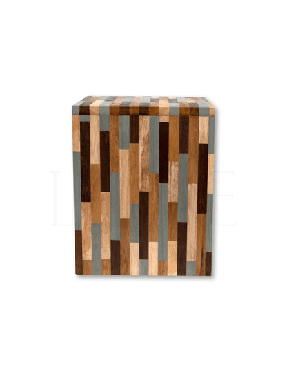Mosaic Repurposed Traditional Wood Urn - Anchored by Love