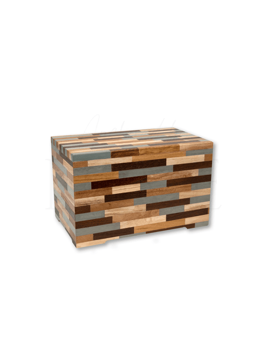 Mosaic Repurposed Tribute Wood Urn - Anchored by Love