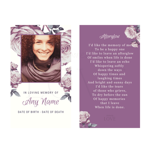 Purple Floral Prayer Card - Anchored by Love