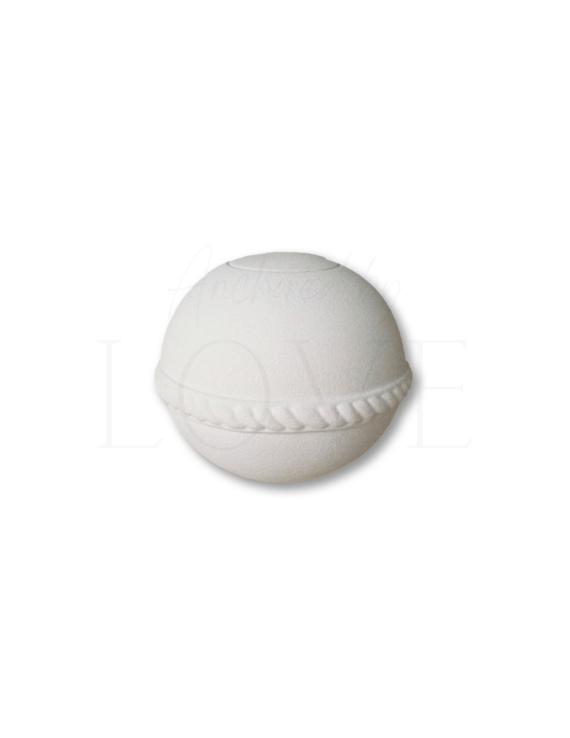 Round Sand & Gelatin Mini Urn - Quartz White - Anchored by Love