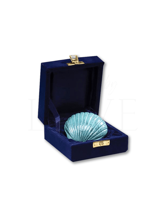 Shell Keepsake Urn - Patina Blue - Anchored by Love